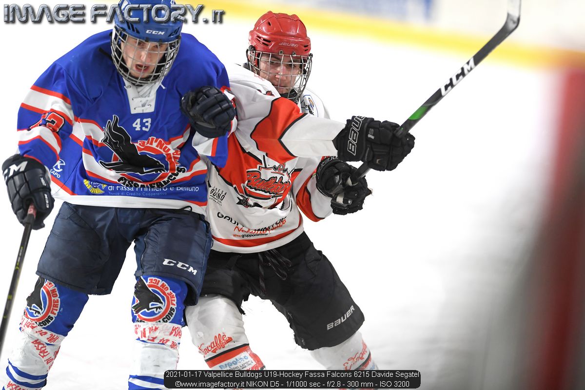 2021-01-17 Valpellice Bulldogs U19-Hockey Fassa Falcons 6215 Davide Segatel